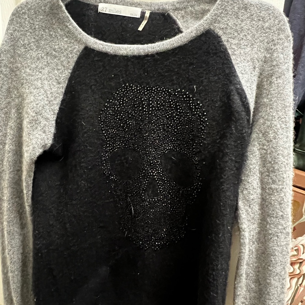 100% Cashmere 27 Miles Skull Sweater